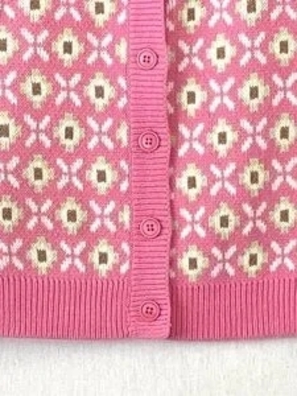 Pink Patterned Button-Up Knit Vest - Picture 2 of 6